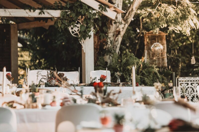 Outdoor reception tables