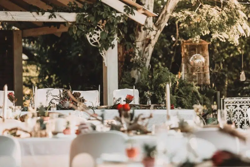 Outdoor reception tables