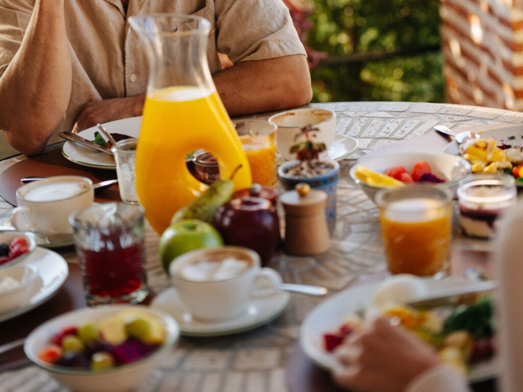 breakfast dining in a hotel