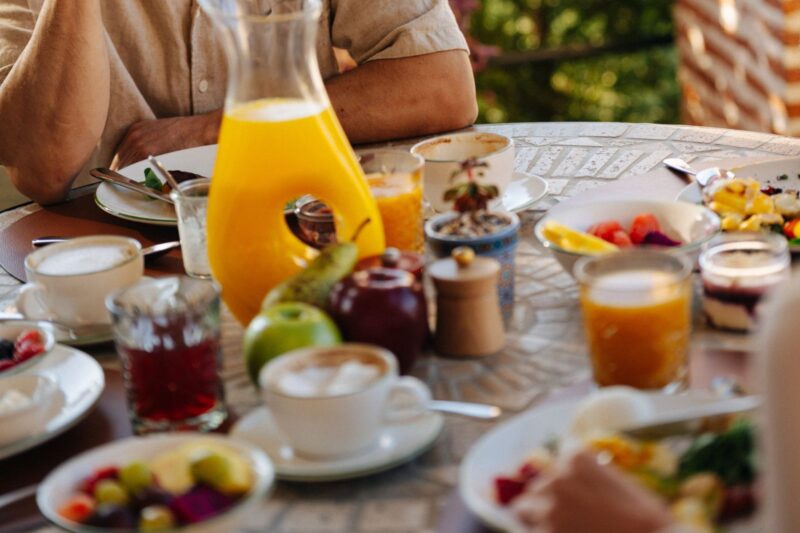 breakfast dining in a hotel