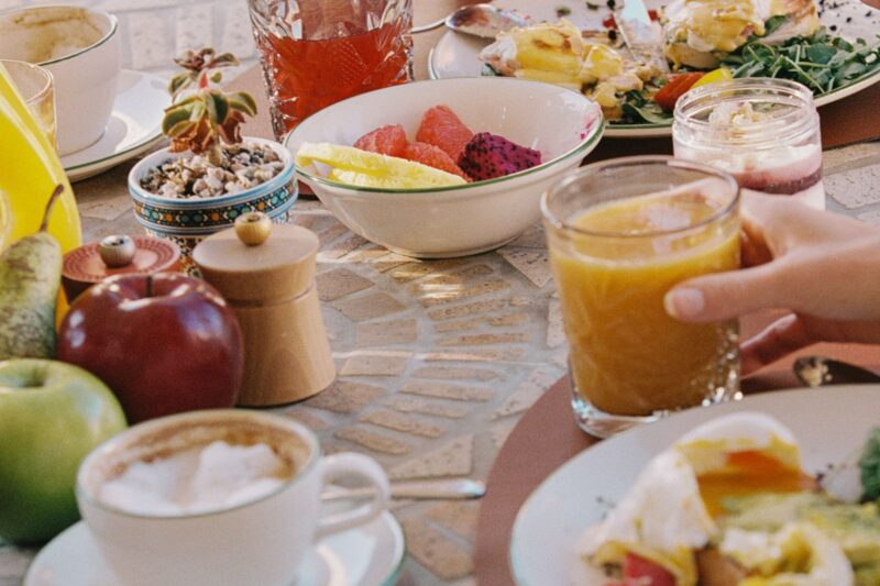 breakfast dining in a hotel
