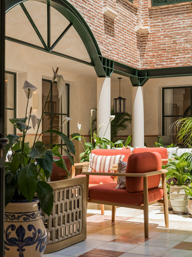 Seating inside the courtyard